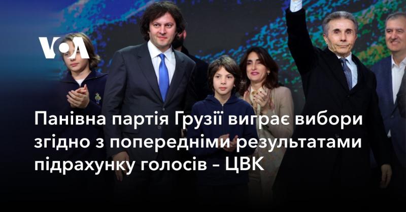 Згідно з попередніми підрахунками голосів, правляча партія Грузії здобуде перемогу на виборах, повідомляє Центральна виборча комісія.